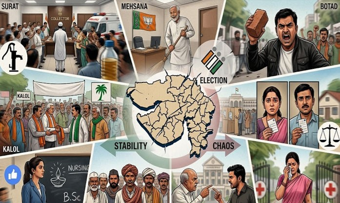 Gujarat Local Body Election Ticket Conflict